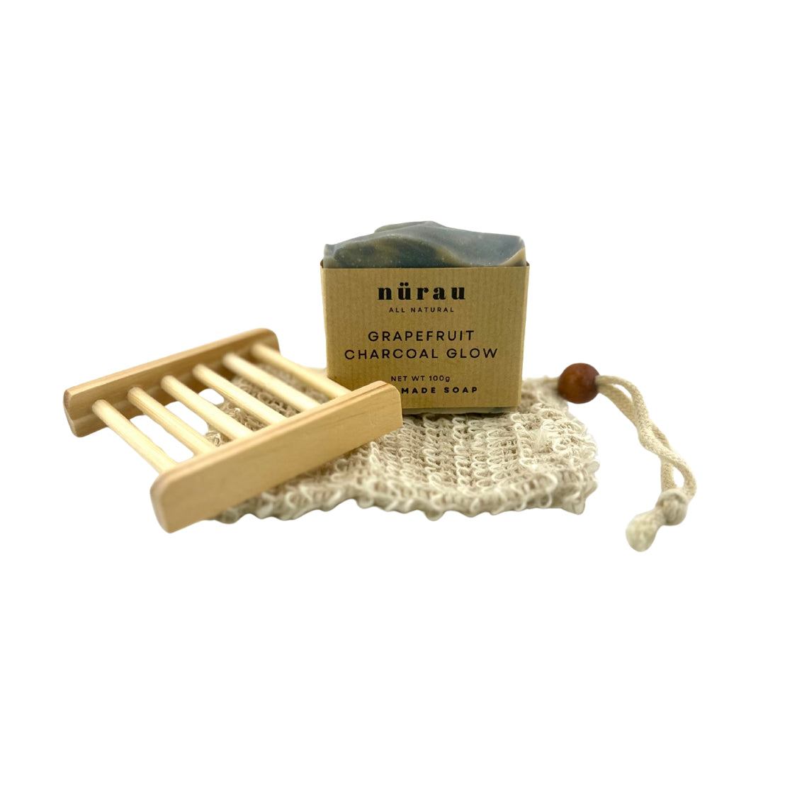 Handmade Soap Gift Set: Natural Cold Process Soap, Saver Bag & Bamboo Dish