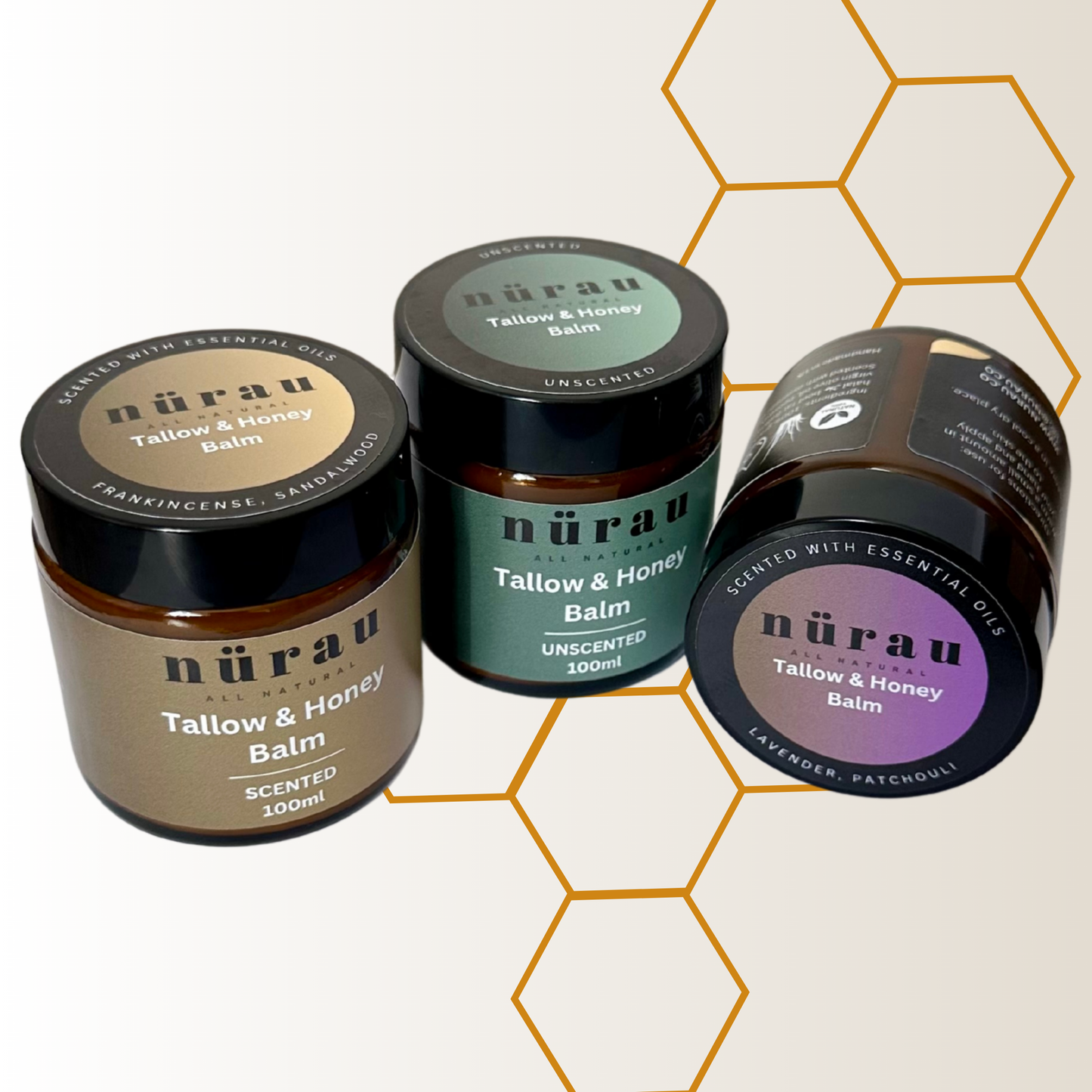 100ml Tallow and Honey Balm | Halal Tallow Balm | Nurau