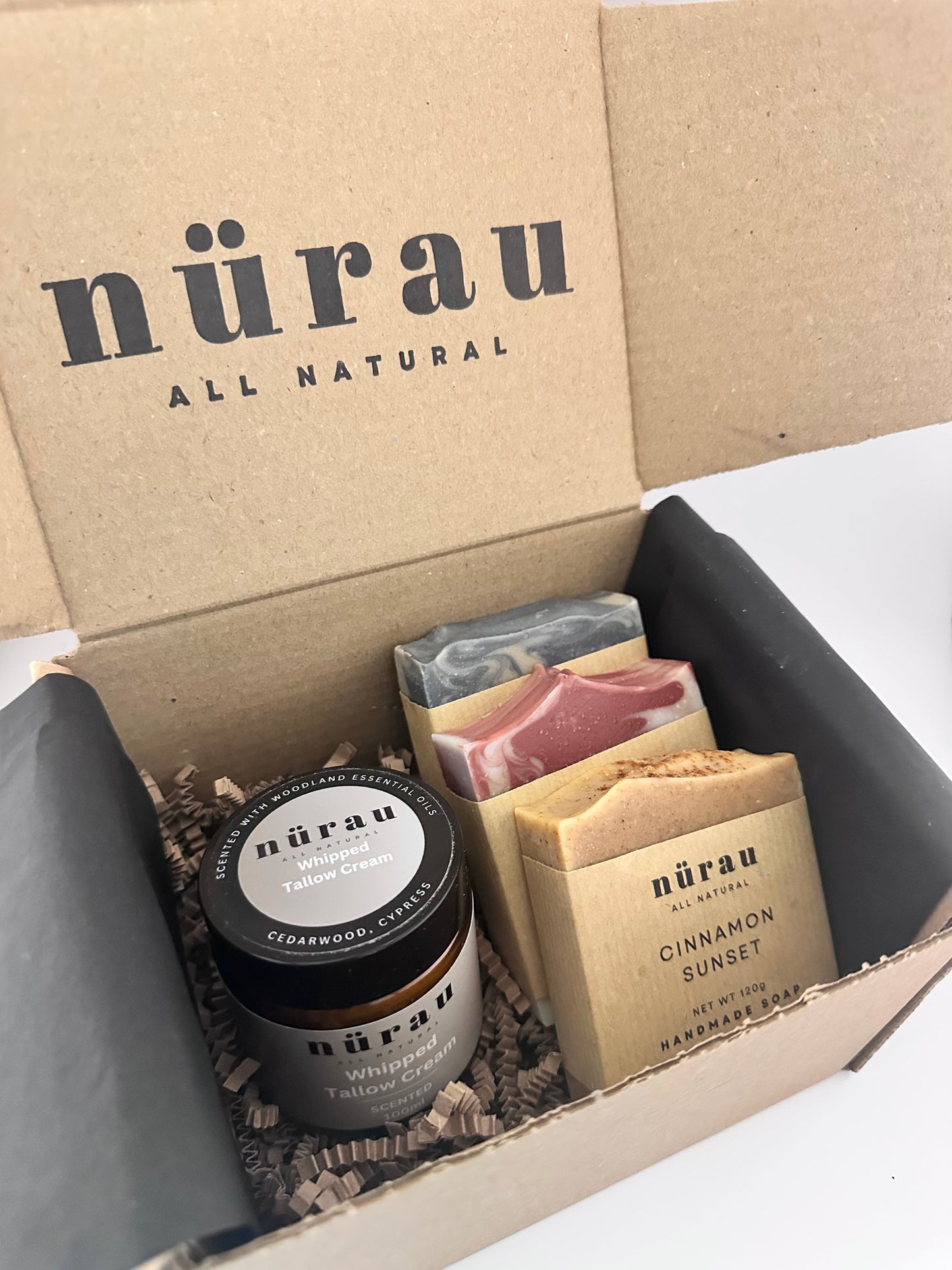 Handmade Men's Gift Set: Whipped Tallow Cream, Essential Oil Soaps