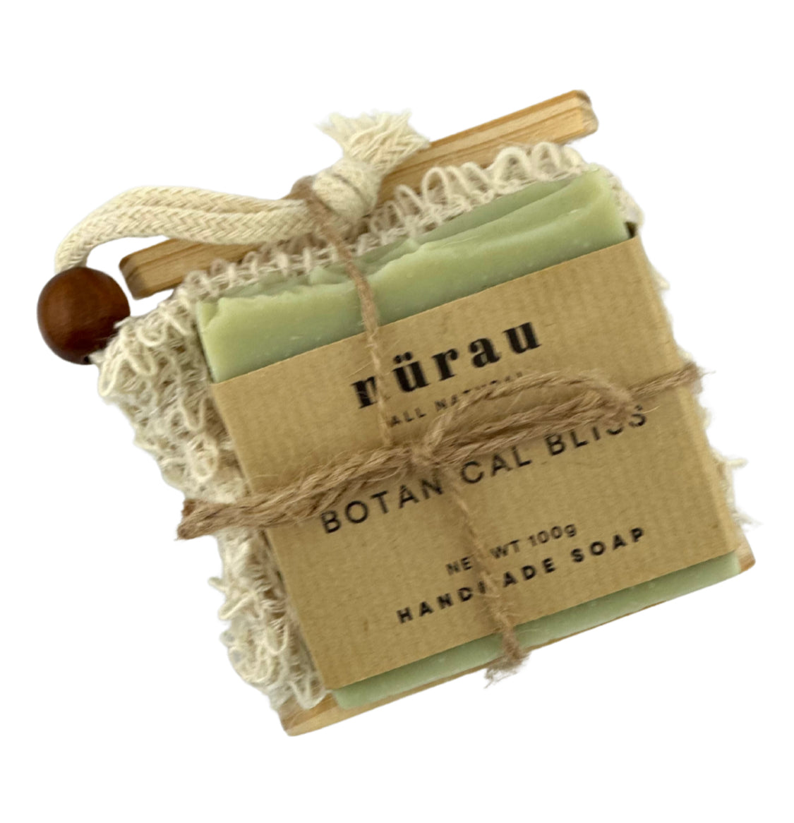 Handmade Soap Gift Set: Natural Cold Process Soap, Saver Bag & Bamboo Dish
