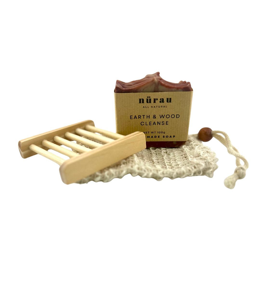 Handmade Soap Gift Set: Natural Cold Process Soap, Saver Bag & Bamboo Dish