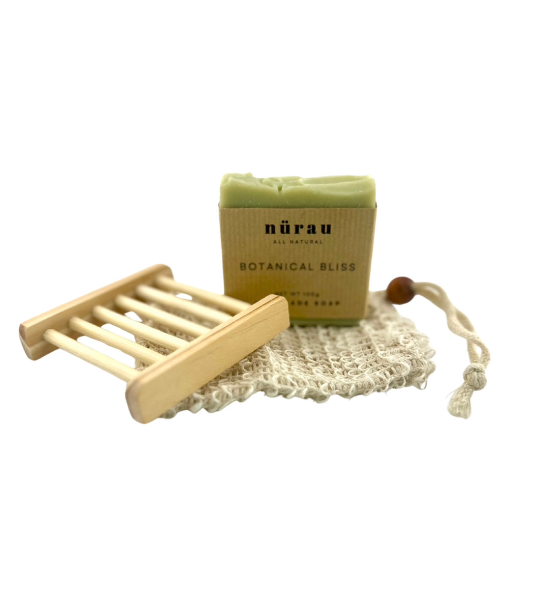 Handmade Soap Gift Set: Natural Cold Process Soap, Saver Bag & Bamboo Dish