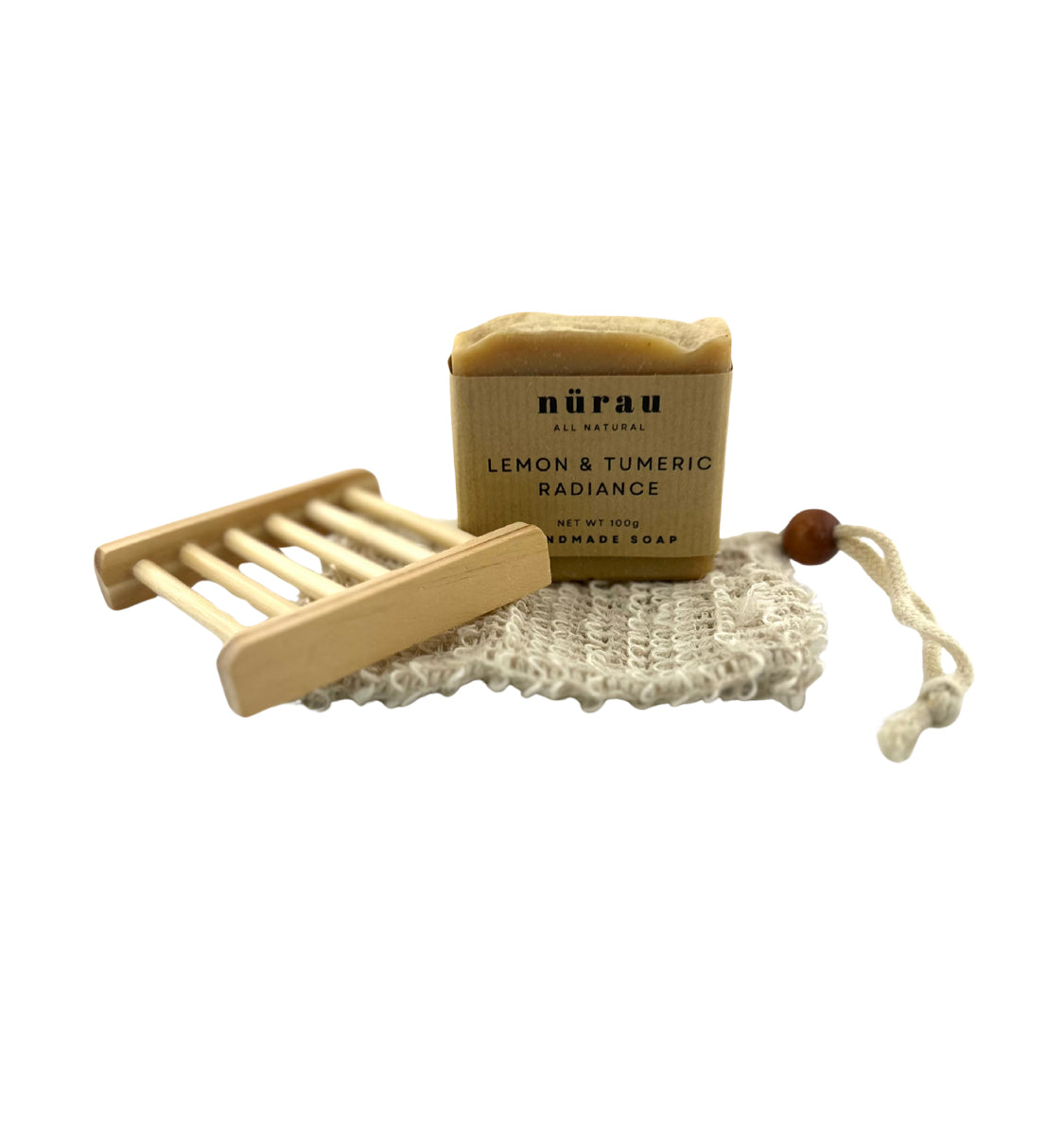 Handmade Soap Gift Set: Natural Cold Process Soap, Saver Bag & Bamboo Dish