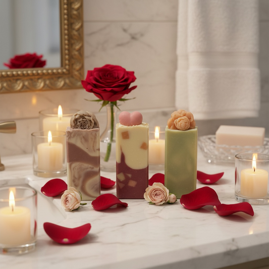 Valentines Three Mini Soap Gift Set, All Natural, Vegan Soap