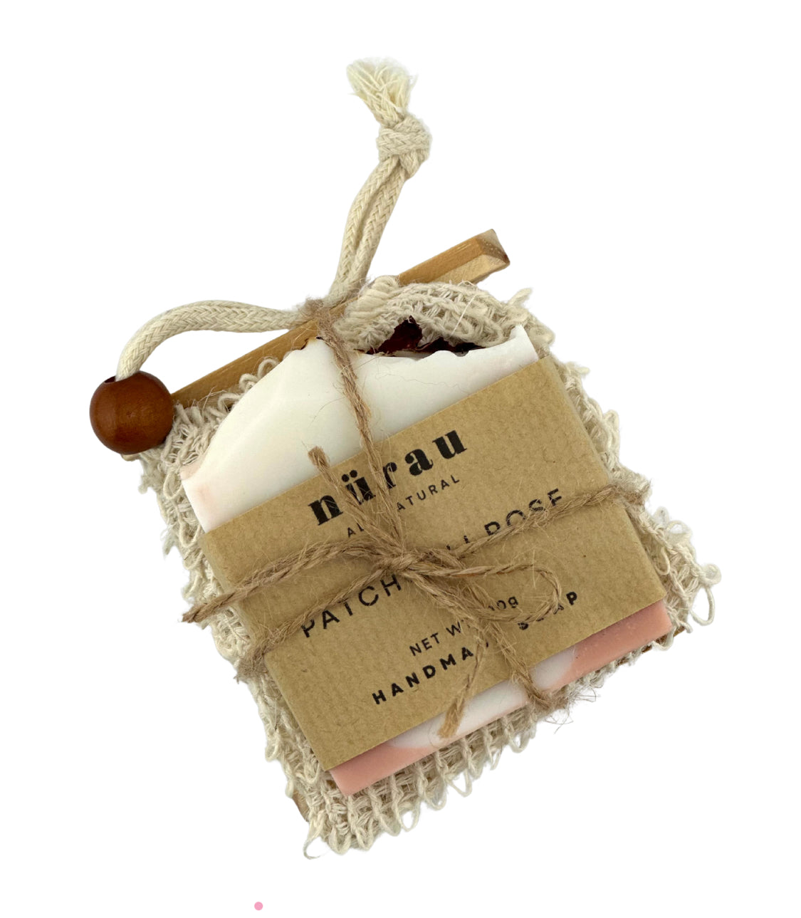 Handmade Soap Gift Set: Natural Cold Process Soap, Saver Bag & Bamboo Dish