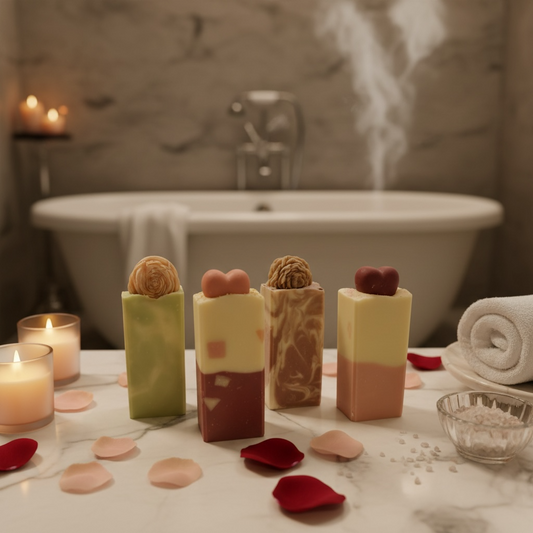 Valentines Four Mini Soap Gift Set, All Natural, Vegan Soap