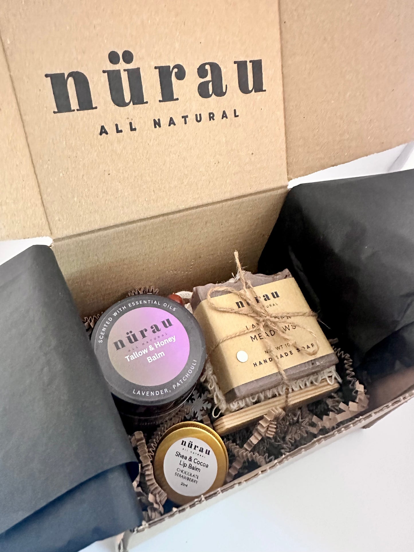 Handmade Skincare Gift Set: Lavender Soap, Tallow Balm & Lip Balm