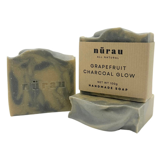 Charcoal Soap Bar | Grapefruit Charcoal Soap | Nurau